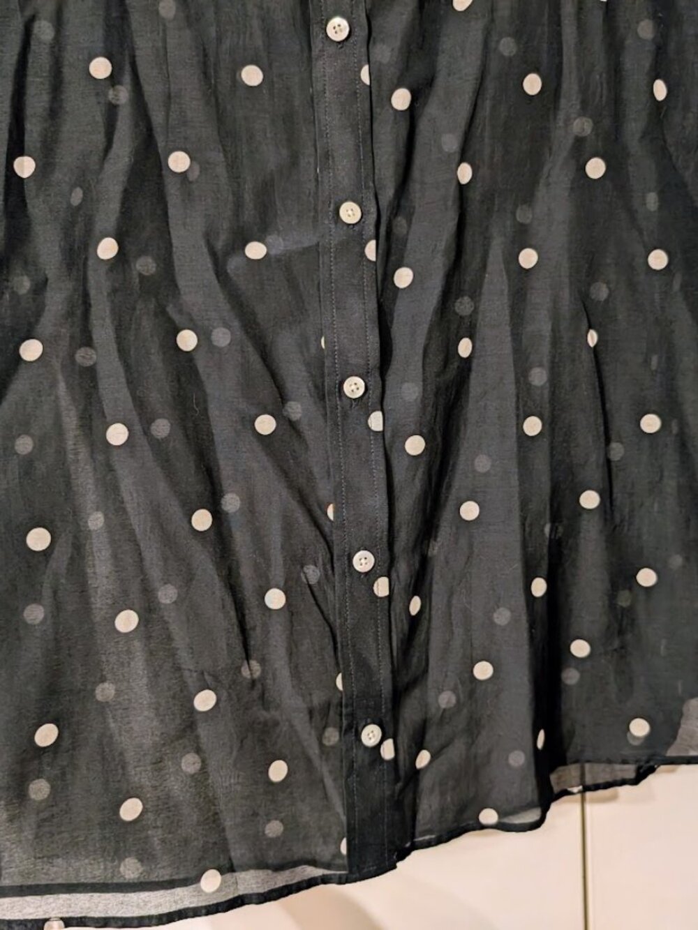 Sezane Pierro Polka Dot Button-down Blouse Black Ecru US 6 (FR 38) NWOT RARE - Picture 6 of 11